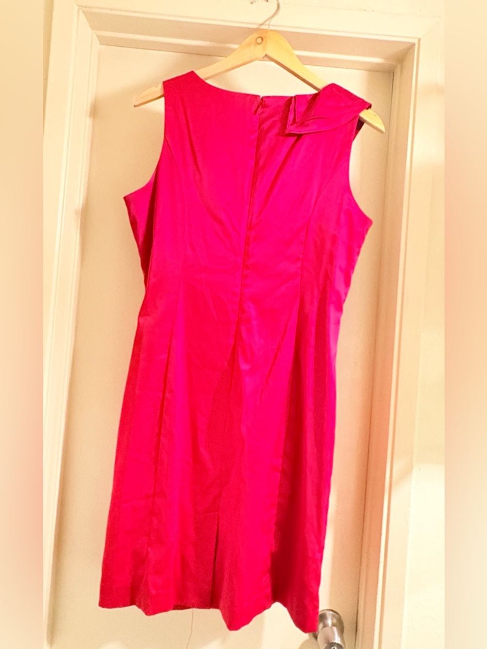 Allen B. by Allen Schwartz Hot Pink Ruffle Sheath Midi Dress - Picture 3 of 6
